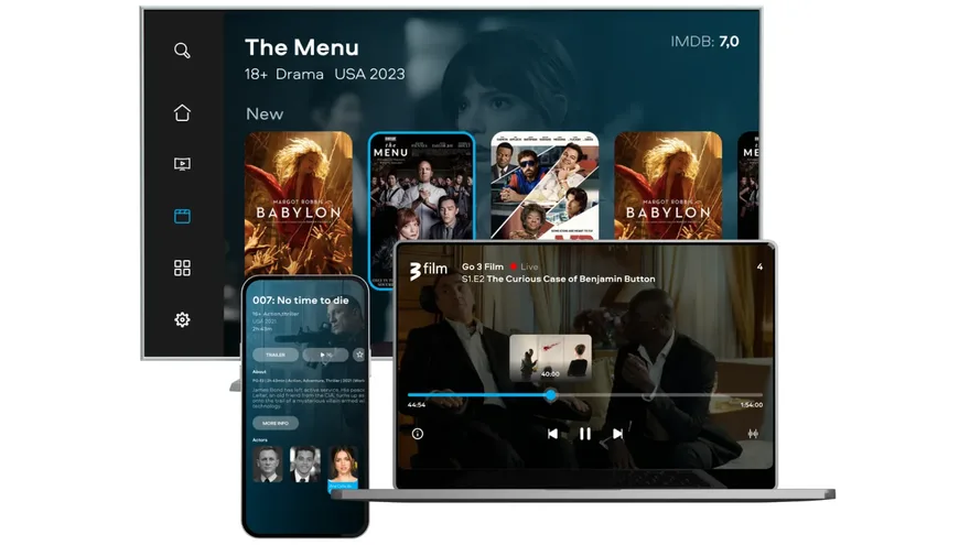 Init TV service on a TV, laptop and phone